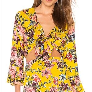 Band of Gypsie’s floral tie front top